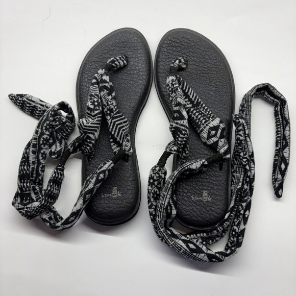 Sanuk Shoes - Sanuk Yoga Sling 2 Sandals Women 9 Geometric Print Vacation Travel